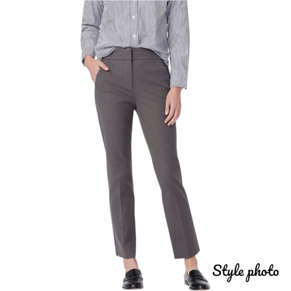 J. Crew Women's New Remi Bi-Stretch Cotton Pants Thunder Grey Slacks Size 2